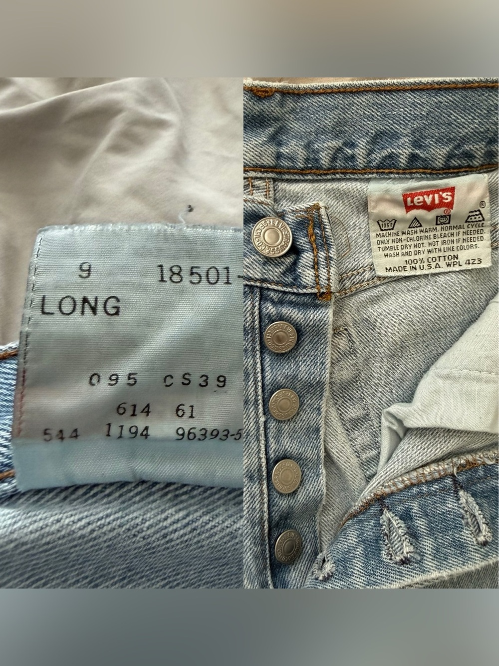 Vintage 90s Levis 501 Womens High Waisted Jeans USA 18501 Light Wash 26x28 - Picture 12 of 12